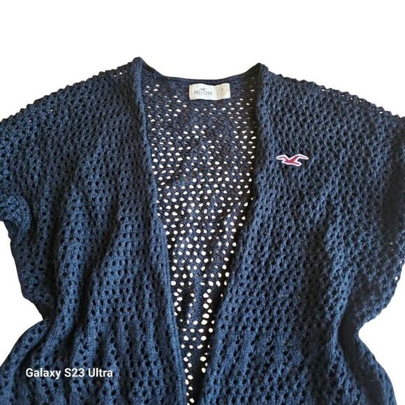 Y2k Hollister Sz Small black knit open front cardigan - Picture 2 of 7